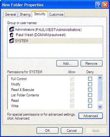Средства управления доступом в Windows XP